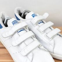 z9091 アディダス スタンスミス コンフォート US9 27.0cm/白 ホワイト adidas STAN SMITH CF ベルクロ メンズ スニーカー 中古_画像6