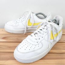 z9100 ナイキ エアフォース1 US8 26.0cm/白 ホワイト 黄 イエロー NIKE AIRFORCE1 BY YOU AF1 LOW メンズ スニーカー 中古_画像1