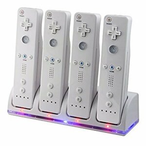 ◆送料無料◆ジャンク品 Wii / Wii U リモコンバッテリー 充電器 2800mAh×4 充電器+USBコード+専用バッテリー4点 ホワイト 白色 互換品