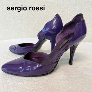 【sergio rossi】セルジオロッシ／パンプス／エナメル／22.5cm／紫