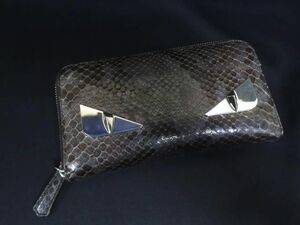 FENDI フェンディ モンスター 蛇 蛇革 ラウンドファスナー 長財布 パイソン