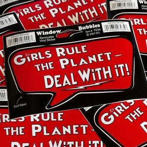 ムーンアイズ MOONEYES Window Bubbles Stickers GIRLS RULE THE PLANET - DEAL WITH iT!［DDTT7034］ウインドウ バブル ステッカー