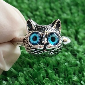 キャット フェイス リング ゴシックブルー [FR-10GB] 猫 指輪 ビンテージ 風 アメカジ レトロの画像5