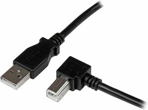 送料無料 StarTech.com USB 2.0 ケーブル 1m タイプA (オス) - タイプB/L型右向き (オス) ブラック USBAB1MR USB-A to USB-B 右向きL型