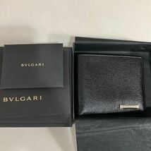 未使用　ブルガリ　財布 牛革 黒　ブラック　二つ折り財布　BVLGARI 箱　ケース　付き_画像1