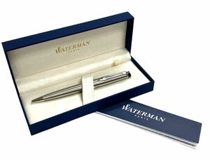 【美品】ウォーターマン　WATERMAN　ボールペン　シルバーカラー　ツイスト式　ケース、説明書付き