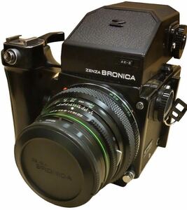 【ヴィンテージ】ZENZA BRONICA ゼンザブロニカ ETR S AE-Ⅱファインダー　ZENZANON 75mm F2.8　62mm L-1B 動作未確認　現状品　ジャンク