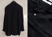 希少♪COMME des GARCONS SHIIRT MADE IN FRANCE 2000SS 黒 クリーニング済み ドレープ オープンカラーレーヨンシャツビンテージオールド_画像3