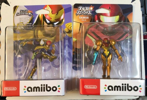 amiibo アミーボ フィギュア F-ZERO キャプテンファルコン メトロイド サムス 大乱闘スマッシュブラザーズ 2体セット