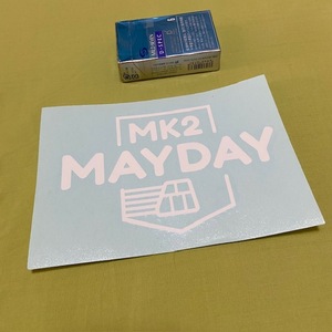 MK2Mayday ★白★抜きステッカー エムケーツーメイデイ　マークツー　VW　 フォルクスワーゲン ゴルフ２ ジェッタ２　USDM