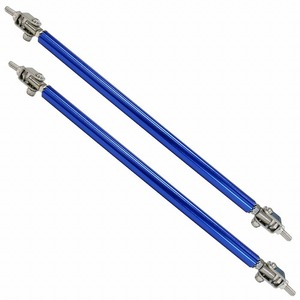 【送料無料】【全長278mm-320mm】【青/ブルー】32cm コネクションロッド 2本 ウイング リップ スポイラー 固定 ステー エアロ 調整式