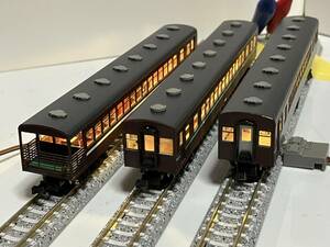 大井川鐵道 お座敷車（ナロ801/802）・展望車（スイテ821） KitcheN製エッチングキット「展望客車３両」組み立て