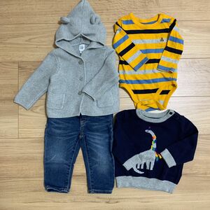 最終値下げ　ベビーgap 70 80 まとめ売り ４点セット 保育園着　男の子　男の子ベビー　ベビー　ロンパース 