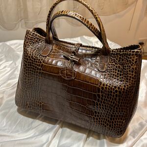  beautiful goods type pushed . Long Champ handbag Brown crocodile 
