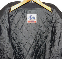 STUSSY（ステューシー）BIG4 袖 本革 スタジャン VARSITY JACKET ■中綿キルト Lサイズ ■バーシティジャケット Stussy outdoorタグ_画像3