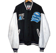 STUSSY（ステューシー）BIG4 袖 本革 スタジャン VARSITY JACKET ■中綿キルト Lサイズ ■バーシティジャケット Stussy outdoorタグ_画像1