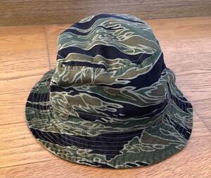 70s タイガーカモ ブーニー ハット ヴィンテージ ミリタリー タイガーストライプ 米軍 ブラック camo vintage hat military usa army black