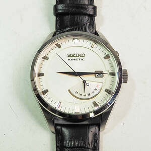 SEIKO セイコー KINETIC キネティック 腕時計 5M84-0AB0 デイデイト 裏スケ ベルト L07HH20 説明書付 メンズ GR823