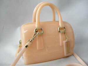 【P412】FURLA/フルラ◇2way ミニハンドバッグ　キャンディバッグ　ピンク系　斜め掛け　W17cm