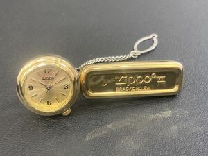 12-027 ZIPPO ジッポ ネクタイピン 時計 3針 アナログ メンズ 底部デザイン ゴールド