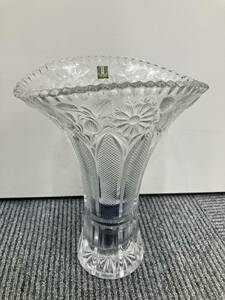 12-125 HOYA クリスタル 花瓶 ガラス ホヤクリスタル 花器 ガラス花瓶 