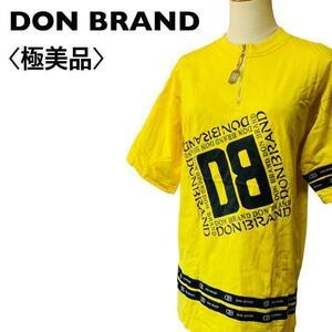 【美品】DON BRAND　ジップネック半袖プリントTシャツ　ドッグタグ　M～F