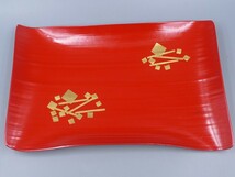 平安象彦 金箔 朱漆 瑞雲 菓子皿 共箱入 菓子器 和食器 茶道具 漆器 伝統工芸 竹皿 盛皿 京都 トレイ 小物_画像2