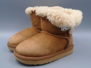 UGG ムートンブーツ ブラウン ボア アグ 子供 キッズ 15cm ～ 16cm シューズ 靴 中古 女の子