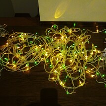 3色LEDライト 240球 中古品 防雨タイプ 赤・緑・黄色 長さ23.9m クリスマス イルミネーション イベント用にどうぞ_画像3