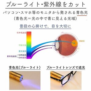 超軽量21g 伊達メガネ PCメガネ ブルーライトカット メガネ メンズ 形状記憶 UVカット サングラス ハーフリム ケース 眼鏡拭き 付 シルバーの画像9