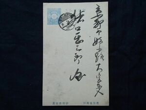 銘あり 青分銅はがきに鉄道郵便印