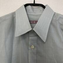 WS0476 美品 D’URBAN（ダーバン） メンズ シャツ 長袖 男前 39-78 グリーン（緑） 無地 コットン混紡 USED シンプル _画像2