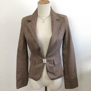 WS0480 beautiful goods CECIL Mc BEE( Cecil McBee ) lady's tailored jacket made in Japan Brown ( tea )biju- brilliant lovely velour 