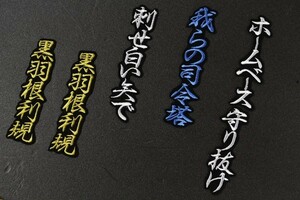 送料無料 黒羽根 応援歌 (白/黒) 刺繍 ワッペン 横浜 ベイスターズ ユニホーム に