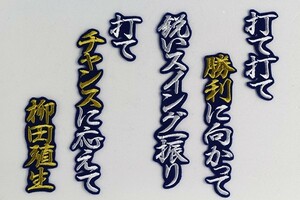 送料無料 柳田 応援歌 (白/青) 刺繍 ワッペン 横浜 ベイスターズ ユニホーム に