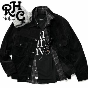 【Ron Herman】RHC Cords Trucker Jacket ロンハーマン2ndタイプ 太畝コーデュロイ トラッカージャケット コーデュロイブルゾン BLK