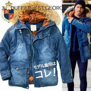 【The DUFFER of St.GEORGE】Safari掲載◎!! ダファーオブセントジョージ 定価5.8万 CODURA DENIM DOWN JACKET アラスカダウンジャケット