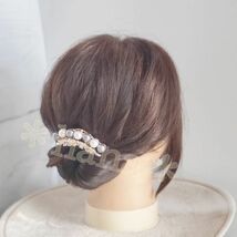 髪飾り パール グレー ホワイト ヘアアクセサリー かんざし リボン 和装_画像3