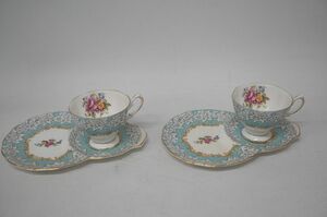 【11-95】 ROYAL ALBERT ロイヤルアルバート エンチャントメント Enchantment ティーカップ&デザートソーサー 2客セット 金彩 Antique