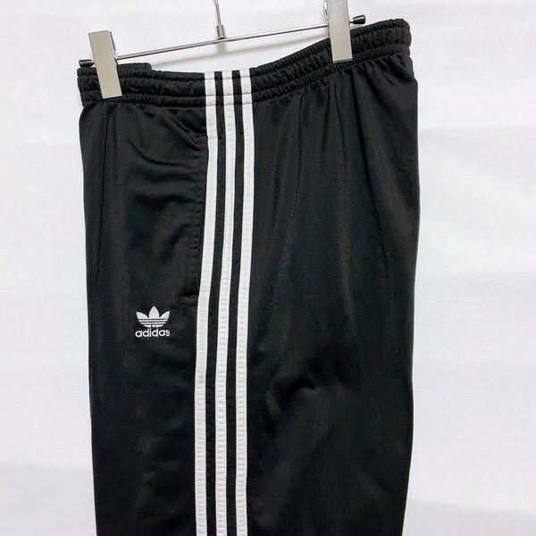90s adidas アディダス ジャージ センタープレス トラックパンツ 古着 ブラック