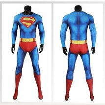 xd700工場直販 高品質 実物撮影 スーパーマン 1978年 映画 Superman Clark Kent クラーク・ケント ジャンプスーツ コスプレ衣装_画像4