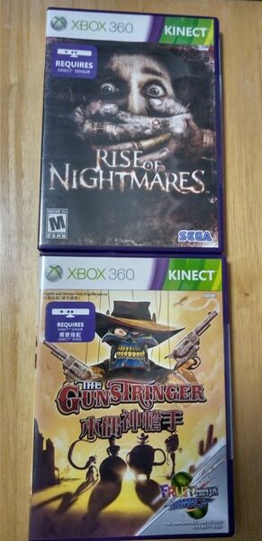 Xbox 360　Kinect専用のRISEofNIGHTMARESとTHEGUNSTRINGERの2本セットです。