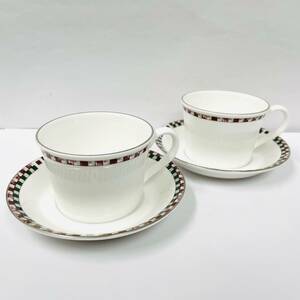 C-0163SI 【500円スタート】 WEDGWOOD ウェッジウッド カップ&ソーサー マンハッタン MANHATTAN 2客セット コーヒーカップ ティーカップ