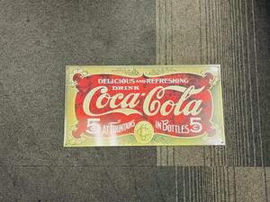 Z-16441Y 【1円スタート】 コカ・コーラ 看板 ホーロー看板？ コレクション Coca.Cola 横 約43㎝ 縦 約22.8㎝