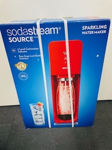 C-1CM　【1000円スタート】　SodaStream SOURCE ソーダストリーム スパークリングウォーターメーカー 微震 赤 レッド ガスシリンダー