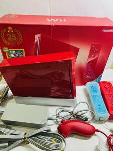 Y-40194Y 【中古】 Nintendo Wii RVL-001 スーパーマリオ 25周年モデル 25th 中の仕切り箱無 ジャンク扱い 通電動作未確認