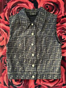 FENDI Fendi * Zucca pattern gilet Gold button 