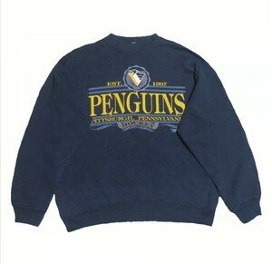 TRENCH NHL ピッツバーグペンギンズ スウェット 古着 90s トレーナー ロゴスウェット アメカジ MADEINUSA nhl ヴィンテージ ビンテージ