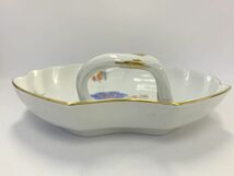 Y414-I39-2595 Meissen マイセン 葉型トレイ リーフトレイ プレート 皿 食器 金彩 約19x17cm ⑥_画像5