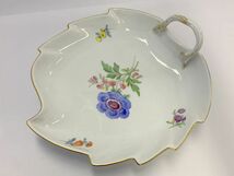 Y414-I39-2595 Meissen マイセン 葉型トレイ リーフトレイ プレート 皿 食器 金彩 約19x17cm ⑥_画像1